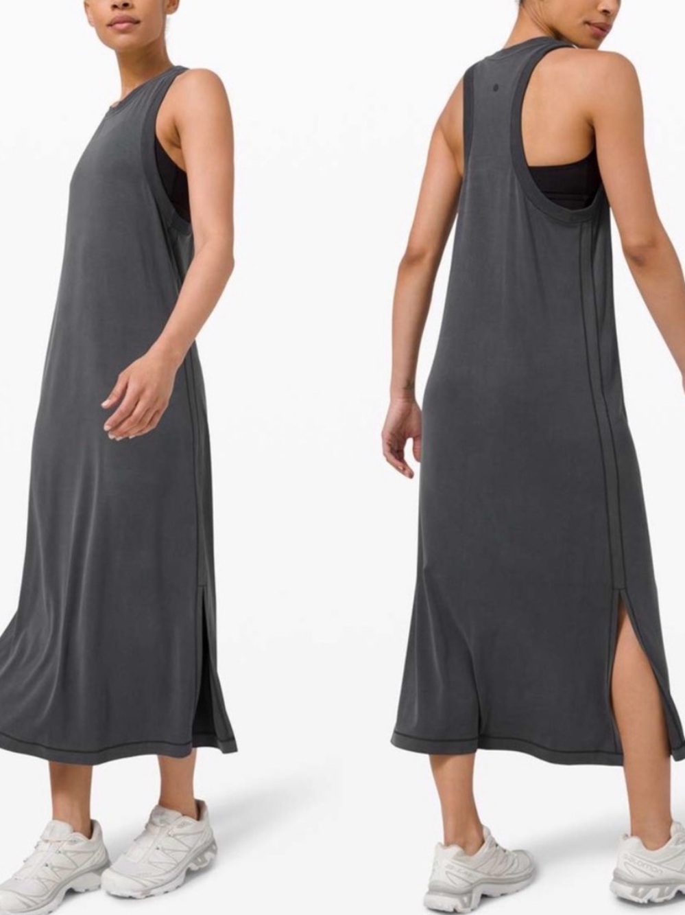 lululemon athletica Charcoal Gray Sleeveless Maxi Dress